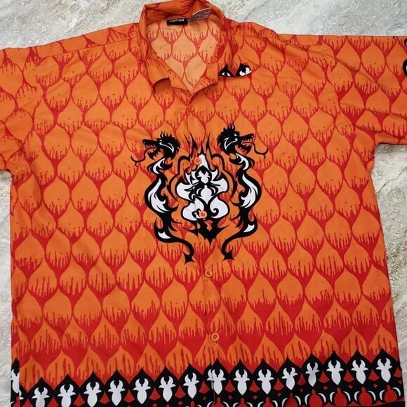 TD BY PRIORITY MALE TWIN DRAGON DRAGONFLY BUTTONDN - Picture 2 of 8